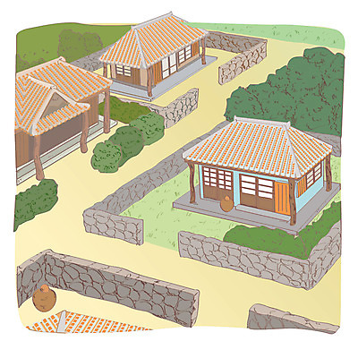 주간 나무 구름 백그라운드 일본문화 일러스트 돌담 사람없음 야외 일본 일본건축 민가 국내일러스트 AI파일 자연요소 식물 동양문화 아시아 외국문화 담장 동양건축 돌_바위 파일형식 벡터