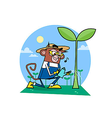 구름 모자 음표 일러스트 사람없음 태양 새싹 물뿌리개 원숭이 물주기 영웅 원숭이캐릭터 슈퍼히어로 국내일러스트 AI파일 자연요소 식물 기호 잡화 음악 동물캐릭터 포유류 모션 파일형식 벡터