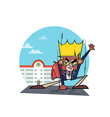 구름 교복 일러스트 학교 책가방 사람없음 원숭이 영웅 원숭이캐릭터 슈퍼히어로 국내일러스트 AI파일 자연요소 옷 교육 동물캐릭터 가방 포유류 파일형식 벡터