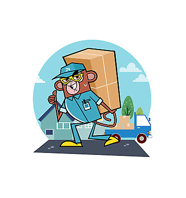 나무 구름 일러스트 주택 사람없음 원숭이 택배기사 배달원 배송 택배 영웅 원숭이캐릭터 택배상자 배달박스 슈퍼히어로 탑차 국내일러스트 AI파일 자연요소 식물 직업 동물캐릭터 포유류 건물 상자 트럭 운송업 파일형식 벡터