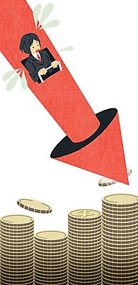 PSD 여자 화살표 일러스트 한명 정장 성인 경제 동전 비즈니스맨 하락 경제불황 동전탑 국내일러스트 1 옷 남자 컨셉 돈 비즈니스 사람 쌓기 직장인 불황 파일형식