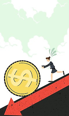 전신 PSD 구름 여자 화살표 일러스트 한명 정장 성인 경제 동전 비즈니스맨 하락 경제불황 국내일러스트 자연요소 1 옷 남자 컨셉 돈 비즈니스 사람 직장인 불황 파일형식