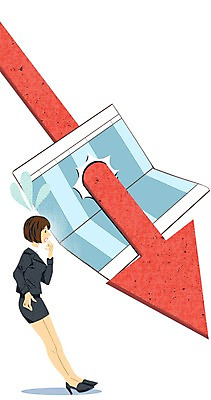 전신 PSD 여자 화살표 일러스트 한명 정장 성인 경제 비즈니스맨 하락 통장 경제불황 국내일러스트 1 옷 남자 컨셉 비즈니스 사람 금융 직장인 불황 파일형식