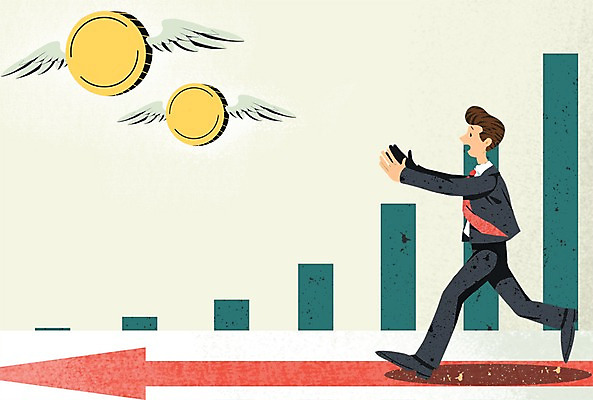 전신 PSD 남자 화살표 날개 일러스트 그래프 한명 정장 성인 경제 동전 비즈니스맨 하락 막대그래프 경제불황 국내일러스트 1 옷 컨셉 돈 비즈니스 사람 직장인 불황 파일형식