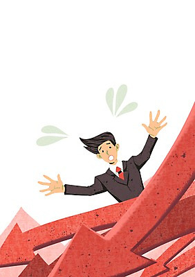 PSD 남자 화살표 일러스트 한명 정장 성인 경제 비즈니스맨 하락 경제불황 국내일러스트 1 옷 컨셉 비즈니스 사람 직장인 불황 파일형식