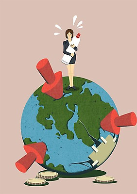 전신 PSD 여자 화살표 일러스트 한명 정장 성인 경제 동전 비즈니스맨 경제불황 연고 지구모양 국내일러스트 모양 1 옷 남자 지구 돈 비즈니스 사람 직장인 불황 파일형식