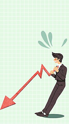 전신 PSD 남자 화살표 일러스트 넥타이 한명 정장 성인 경제 비즈니스맨 하락 경제불황 국내일러스트 1 잡화 옷 컨셉 비즈니스 사람 직장인 불황 파일형식