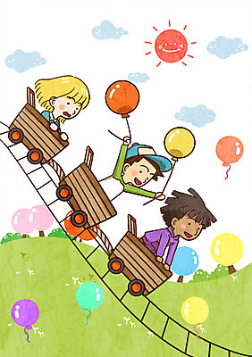 주간 PSD 나무 구름 여자 남자 어린이 일러스트 함께함 야외 세명 태양 놀이공원 어린이날 지구촌 풍선 롤러코스터 국내일러스트 자연요소 식물 기념일 컨셉 사람 테마파크 놀이기구 파일형식