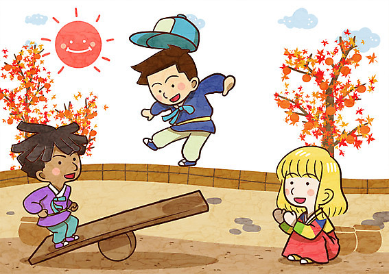 주간 PSD 구름 여자 남자 어린이 단풍 일러스트 단풍나무 함께함 야외 세명 담장 태양 추석 가을 한복 지구촌 널뛰기 국내일러스트 자연요소 나무 한국전통 계절 명절 컨셉 잎 사람 전통놀이 전통의상 파일형식