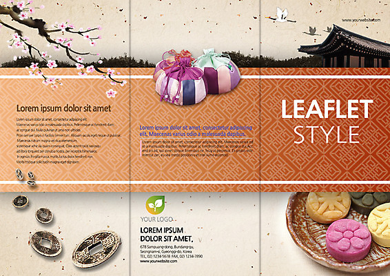 PSD 템플릿 편집 표지디자인 북디자인 출판디자인 명절 표지 리플렛 북커버 3단접지 한옥 복주머니 기와집 팜플렛 사람없음 학 매화 엽전 다식 이미지템플릿 한국전통 전통 기념일 꽃 고건축 조류 전통소품 동전 파일형식