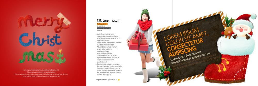 PSD 템플릿 편집 표지디자인 북디자인 영어 출판디자인 여자 남자 내지 리플렛 크리스마스 북커버 3단접지 장화 팜플렛 20대 성인 두명 선물상자 산타클로스 한국인 루돌프 이미지템플릿 문자 기념일 신발 사슴 선물 사람 동양인 청년 상자 파일형식