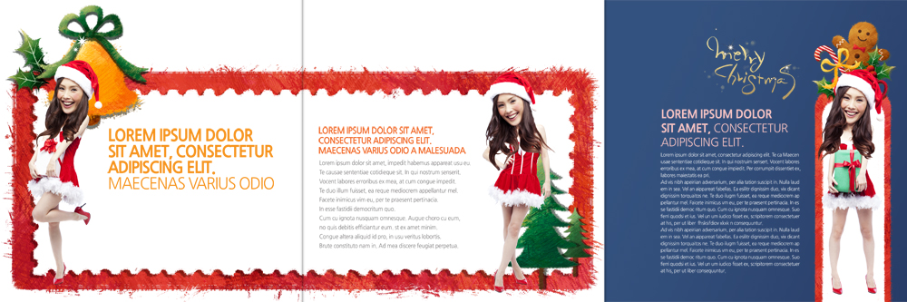 PSD 외국인 템플릿 편집 표지디자인 북디자인 출판디자인 여자 내지 리플렛 크리스마스 북커버 3단접지 산타옷 팜플렛 20대 성인 세명 선물상자 종 진저맨 이미지템플릿 옷 기념일 선물 사람 인종 청년 상자 진저쿠키 파일형식