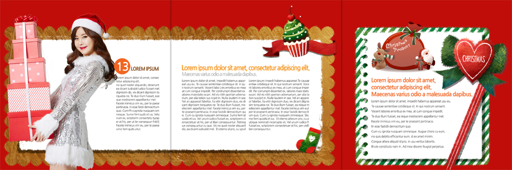 PSD 템플릿 편집 표지디자인 북디자인 출판디자인 여자 내지 리플렛 크리스마스 북커버 3단접지 산타옷 한명 팜플렛 상반신 20대 성인 선물상자 한국인 하트 컵케이크 이미지템플릿 모양 1 옷 기념일 선물 사람 동양인 청년 상자 케이크 파일형식