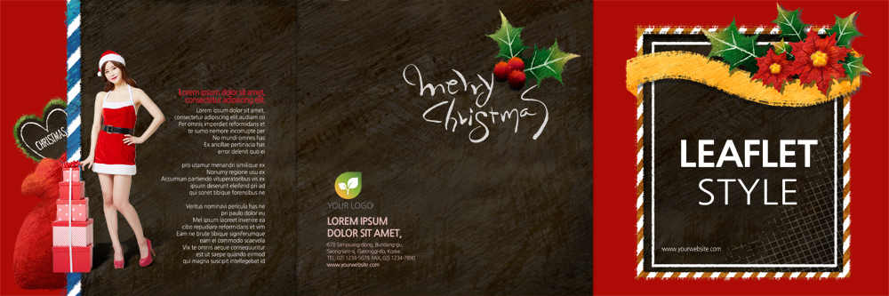 PSD 템플릿 편집 표지디자인 북디자인 출판디자인 여자 표지 리플렛 크리스마스 북커버 3단접지 산타옷 한명 팜플렛 20대 성인 선물상자 한국인 이미지템플릿 1 옷 기념일 선물 사람 동양인 청년 상자 파일형식