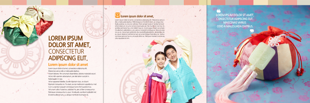 PSD 템플릿 편집 표지디자인 북디자인 커플 출판디자인 여자 남자 내지 리플렛 북커버 3단접지 복주머니 팜플렛 상반신 20대 성인 두명 앞모습 한국인 한복 노리개 선물세트 손하트 이미지템플릿 한국전통 뷰포인트 관계 전통소품 선물 사람 동양인 손짓 청년 전통의상 파일형식