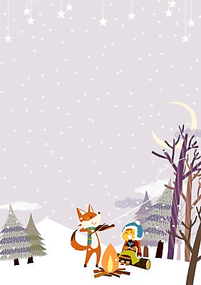 PSD 나무 동물 구름 여자 별 어린이 겨울 연주 일러스트 함께함 한명 소녀 야외 달 눈송이 야간 숲속 모닥불 바이올린 순수 즐거움 여우 소통 소녀한명만 국내일러스트 자연요소 식물 1 계절 감정 음악 컨셉 포유류 불 현악기 눈_날씨 사람 숲 여자한명만 소녀만 파일형식