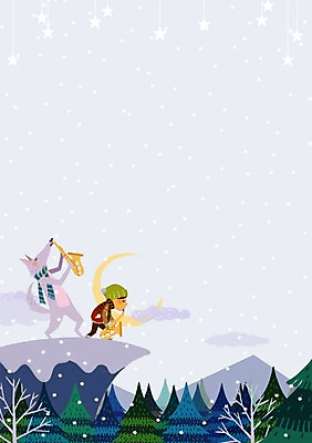 PSD 나무 동물 구름 남자 별 어린이 겨울 연주 일러스트 산 함께함 한명 야외 절벽 달 눈송이 야간 색소폰 순수 즐거움 늑대 소통 국내일러스트 자연요소 식물 1 계절 감정 음악 컨셉 포유류 눈_날씨 사람 목관악기 파일형식