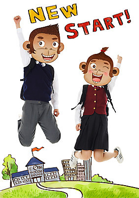 전신 PSD 나무 편집이미지 학생 여자 남자 동물캐릭터 학교 청소년 새로움 빌딩 두명 점프 원숭이띠 원숭이 시작 합성 원숭이캐릭터 병신년 이미지편집 식물 동물 캐릭터 교육 컨셉 포유류 모션 사람 건물 십이지신 2016년 파일형식