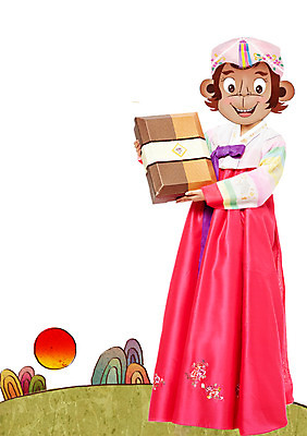 전신 PSD 편집이미지 여자 동물캐릭터 새해 산 한명 성인 선물상자 태양 새해인사 원숭이띠 원숭이 한복 합성 원숭이캐릭터 새해선물 병신년 이미지편집 자연요소 동물 캐릭터 1 한국전통 포유류 선물 사람 상자 십이지신 인사 전통의상 2016년 파일형식 명절선물