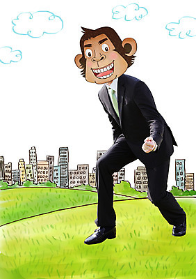 PSD 구름 편집이미지 남자 동물캐릭터 한명 정장 빌딩 잔디 성인 파이팅 원숭이띠 원숭이 직장인 합성 원숭이캐릭터 병신년 이미지편집 자연요소 식물 동물 직업 캐릭터 1 옷 포유류 모션 사람 건물 십이지신 2016년 파일형식