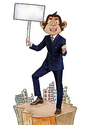 전신 PSD 편집이미지 남자 동물캐릭터 알림판 한명 정장 빌딩 성인 파이팅 원숭이띠 원숭이 직장인 합성 원숭이캐릭터 병신년 이미지편집 동물 직업 캐릭터 1 옷 포유류 모션 사람 건물 십이지신 2016년 파일형식