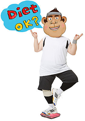 전신 PSD 편집이미지 남자 동물캐릭터 말풍선 다이어트 한명 성인 운동복 원숭이띠 원숭이 OK 합성 원숭이캐릭터 병신년 이미지편집 동물 캐릭터 1 옷 포유류 건강 사람 손짓 십이지신 2016년 파일형식