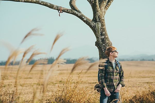포토 JPG 주간 서양인 외국인 나무 남자 맨라이프 여행 휴식 한명 서기 초원 상반신 20대 성인 야외 앞모습 제주도 기댐 억새 성인남자한명만 국내포토 자연요소 식물 1 라이프스타일 뷰포인트 컨셉 모션 한국 사람 인종 청년 남자한명만 성인남자만 파일형식