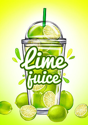 PSD 백그라운드 과일 일러스트 빨대 사람없음 과일주스 라임 라임주스 텀블러 트로피컬아트 국내일러스트 컵 주스 그림 파일형식