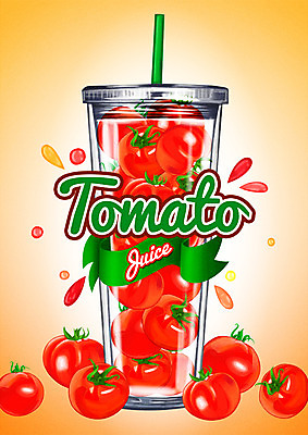 PSD 백그라운드 토마토 채소 일러스트 빨대 사람없음 라벨 토마토주스 국내일러스트 프레임 야채주스 파일형식