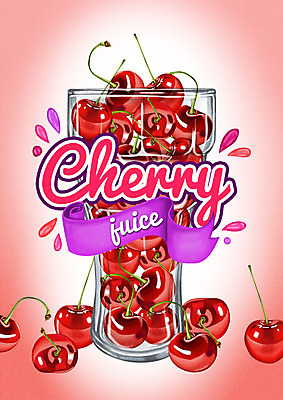 PSD 백그라운드 과일 일러스트 잔 사람없음 라벨 주스 체리 과일주스 국내일러스트 식기 음료 프레임 파일형식