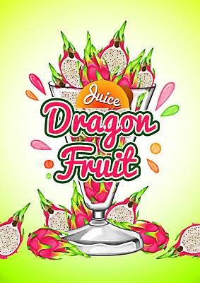 PSD 백그라운드 과일 일러스트 잔 사람없음 라벨 주스 과일주스 열대과일 용과 트로피컬아트 국내일러스트 식기 음료 프레임 그림 파일형식