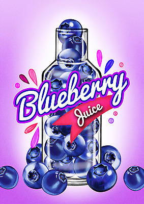 PSD 백그라운드 과일 일러스트 사람없음 라벨 주스 과일주스 블루베리 블루베리주스 국내일러스트 음료 프레임 파일형식