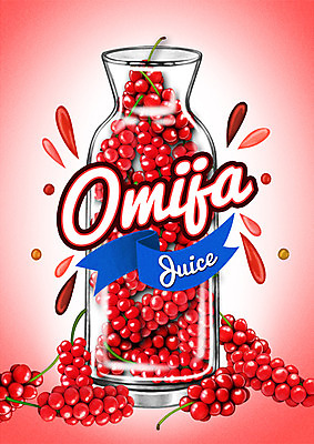 PSD 백그라운드 과일 일러스트 사람없음 라벨 주스 과일주스 오미자 국내일러스트 음료 프레임 파일형식