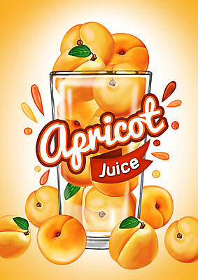PSD 백그라운드 일러스트 잔 사람없음 라벨 주스 과일주스 살구 국내일러스트 식기 음료 과일 프레임 파일형식