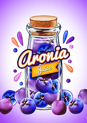 PSD 백그라운드 과일 일러스트 유리병 사람없음 라벨 주스 과일주스 베리 아로니아 국내일러스트 열매 음료 병_용기 프레임 파일형식 슈퍼푸드