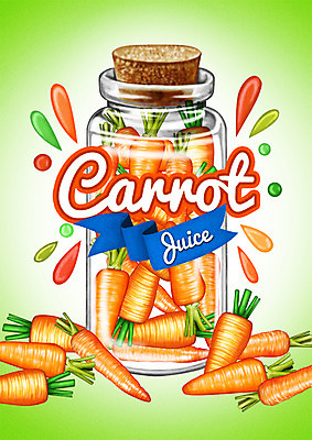 PSD 백그라운드 일러스트 유리병 사람없음 라벨 주스 당근 야채주스 당근주스 국내일러스트 음료 병_용기 뿌리채소 프레임 파일형식