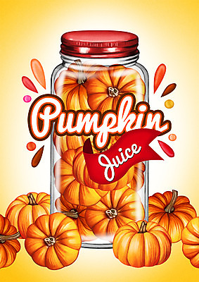 PSD 백그라운드 일러스트 호박 유리병 사람없음 라벨 주스 야채주스 국내일러스트 음료 채소 병_용기 프레임 파일형식