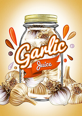 PSD 백그라운드 일러스트 유리병 마늘 사람없음 라벨 주스 야채주스 국내일러스트 음료 채소 병_용기 프레임 파일형식