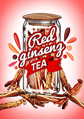 PSD 백그라운드 일러스트 유리병 사람없음 라벨 차 홍삼 국내일러스트 음료 병_용기 프레임 삼 파일형식