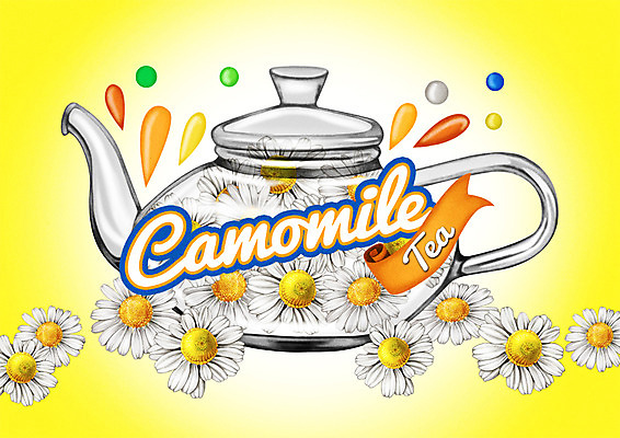 PSD 백그라운드 일러스트 사람없음 라벨 차 찻주전자 차잎 캐모마일 국내일러스트 꽃 음료 잎 주전자 프레임 허브 파일형식