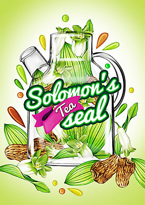 PSD 꽃잎 백그라운드 일러스트 사람없음 라벨 차 둥글레 국내일러스트 꽃 음료 프레임 파일형식