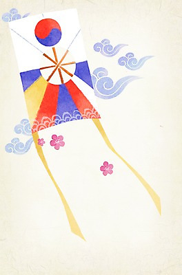 PSD 구름 꽃잎 백그라운드 일러스트 사람없음 설날 전통문양 한지 연 태극 국내일러스트 자연요소 전통 문양 명절 꽃 종이 놀이용품 파일형식