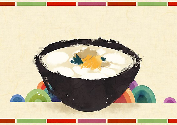 PSD 백그라운드 일러스트 붓터치 산 사람없음 설날 전통문양 한지 떡국 국내일러스트 전통 문양 명절 종이 한식 전통음식 파일형식