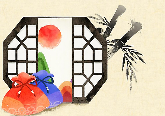 PSD 백그라운드 일러스트 붓터치 산 복주머니 사람없음 설날 태양 전통문양 대나무 한지 전통창문 국내일러스트 자연요소 나무 전통 문양 명절 종이 창문 전통소품 파일형식