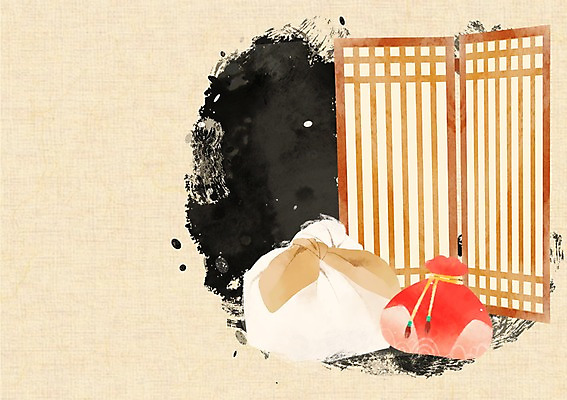 PSD 백그라운드 일러스트 붓터치 복주머니 사람없음 설날 전통문양 한지 보따리 전통문 전통문살 국내일러스트 전통 문양 명절 종이 전통소품 문 문살 파일형식