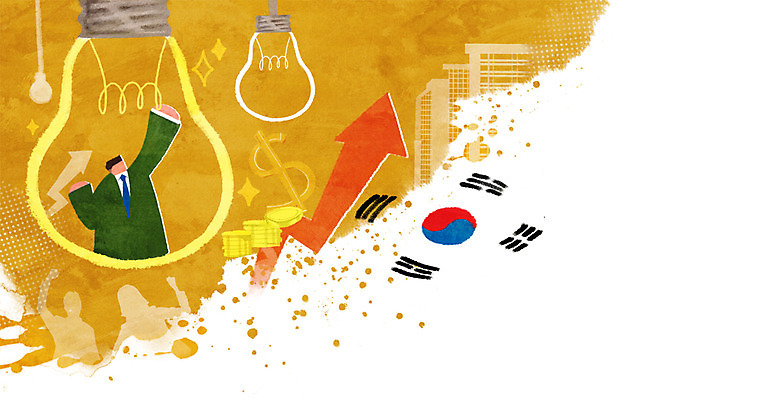 PSD 남자 화살표 일러스트 비즈니스 아이디어 한국 한명 빌딩 성인 경제 동전 파이팅 비즈니스맨 태극기 전구모양 국내일러스트 모양 1 아시아 컨셉 돈 전구 모션 사람 건물 직장인 국기 파일형식