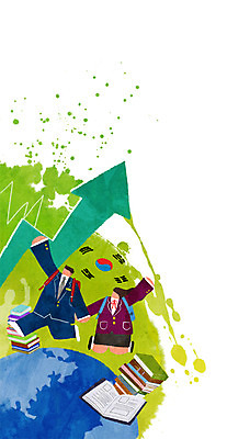 PSD 학생 여자 남자 교복 화살표 일러스트 청소년 한국 두명 책 손잡기 점프 파이팅 태극기 지구모양 국내일러스트 모양 옷 아시아 지구 모션 사람 국기 파일형식