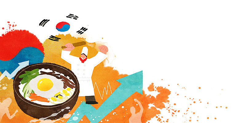 PSD 남자 화살표 음식 일러스트 한국 요리사모자 한명 성인 요리사 파이팅 태극기 조리복 태극 비빔밥 국내일러스트 직업 모자_잡화 1 문양 아시아 한식 유니폼 모션 사람 국기 파일형식