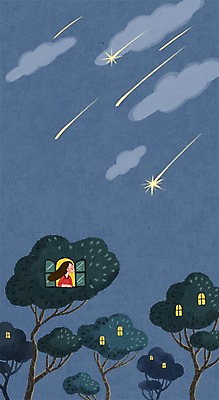 PSD 나무 구름 계절 여자 일러스트 창문 상상 자연 밤하늘 상상일러스트 한명 성인 여름 판타지 유성 감성 계절백그라운드 국내일러스트 자연요소 식물 1 백그라운드 컨셉 하늘 사람 야간 생태계 파일형식