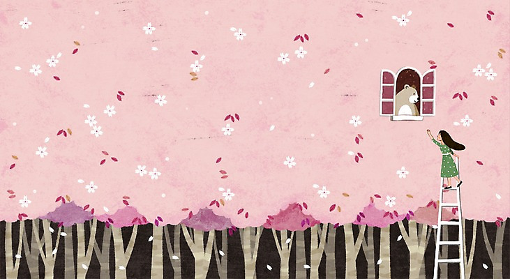 PSD 계절 여자 일러스트 사다리 창문 곰 상상 자연 상상일러스트 한명 성인 판타지 봄 벚꽃 벚나무 감성 계절백그라운드 봄배경 국내일러스트 나무 동물 1 꽃 백그라운드 컨셉 포유류 사람 도구 생태계 파일형식